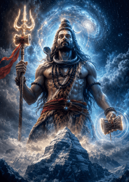 Cosmic Mahadev Divine 4K Wallpaper