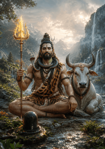 Lord Shiva with Nandi Free 4K HD Wallpaper